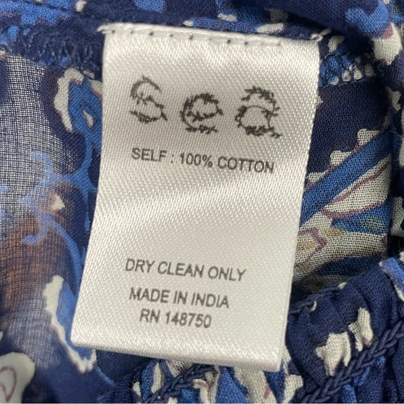 Sea New York Blue Floral Heart Boho Cotton Smocked Jumpsuit - Picture 14 of 14